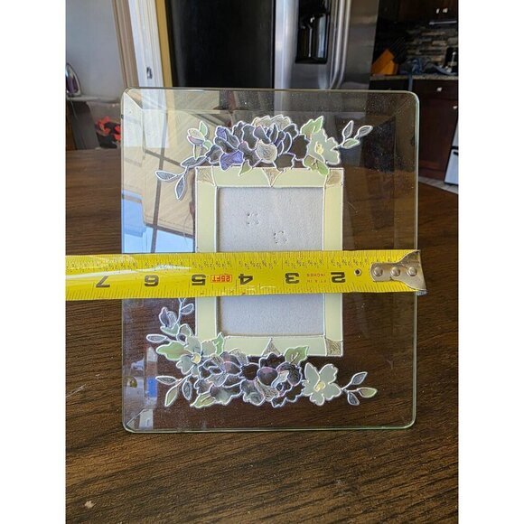 Hand-Painted Floral Glass Photo Frame 3.5" X 5" - Picture 3 of 15